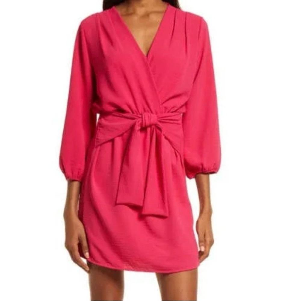 Fraiche by J Elegant “cherry” tie front short Dress
